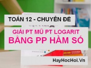 Giải phương trình Mũ và Logarit bằng phương pháp hàm số - Toán 12 chuyên đề